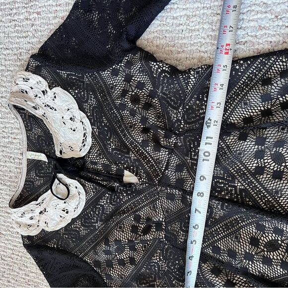 Free People  Talk that Talk Peter Pan Collar Fit and Flare Lace Dress - Picture 9 of 16